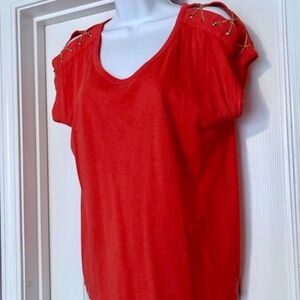 💲SALE💲 Additional 10% OFF! Michael Kors Shirt Shoulder Gold Chain Detail Sz S